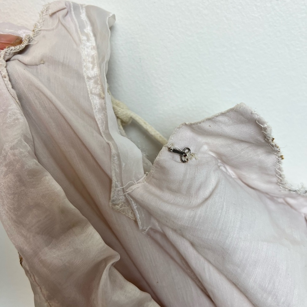 Saree Shawl with Skirt Set- Sheer pearl with sun embroidery and beading - Picture 8 of 10